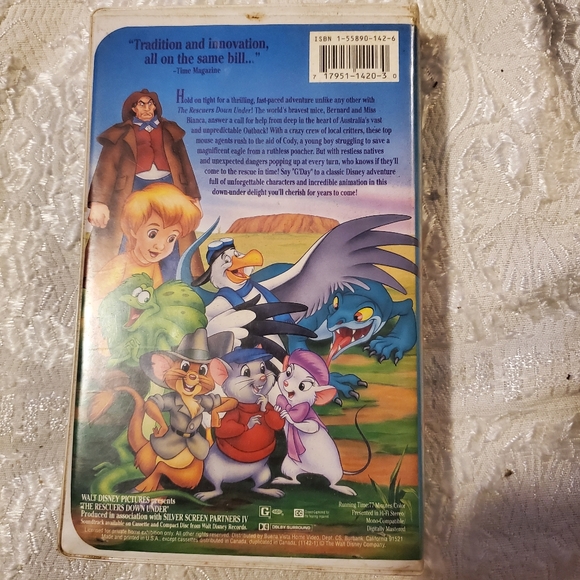 Rare: The Rescuers Down Under VHS ISBN 1-55890-142-6 Black Diamond Classics - Picture 3 of 4
